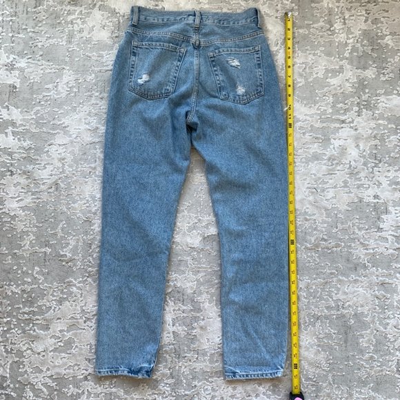 Forever21 light wash high rise mom jeans distressed ripped size 24 - Picture 3 of 3